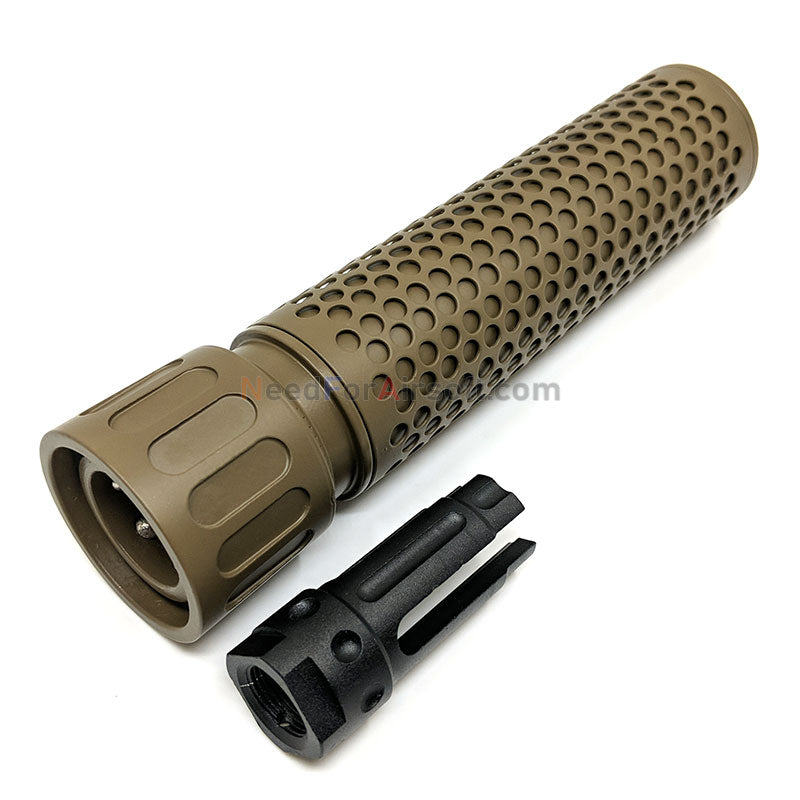 Battleaxe QDC Airsoft Silencer FDE (14mm CCW)