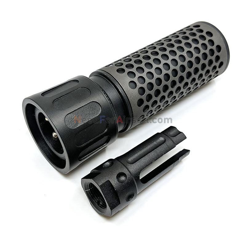 Battleaxe QDC CQB Airsoft Silencer Covert Black (14mm CCW)