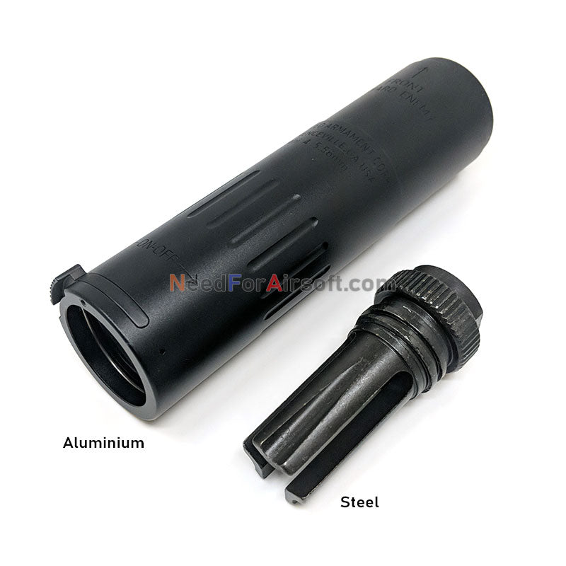 Battleaxe Mini-4 Airsoft QD Silencer Black (14mm CCW)
